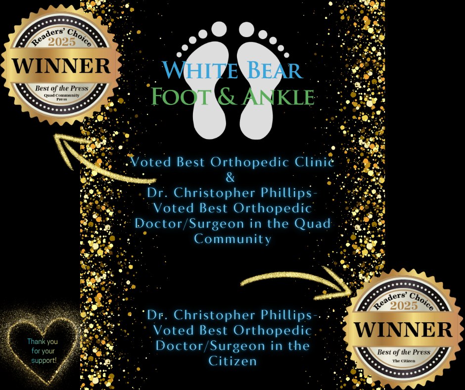 Voted Best Orthopedic Clinic in The Quad Community; Voted Best Orthopedic Doctor/Surgeon in The Quad Community and The Citizen