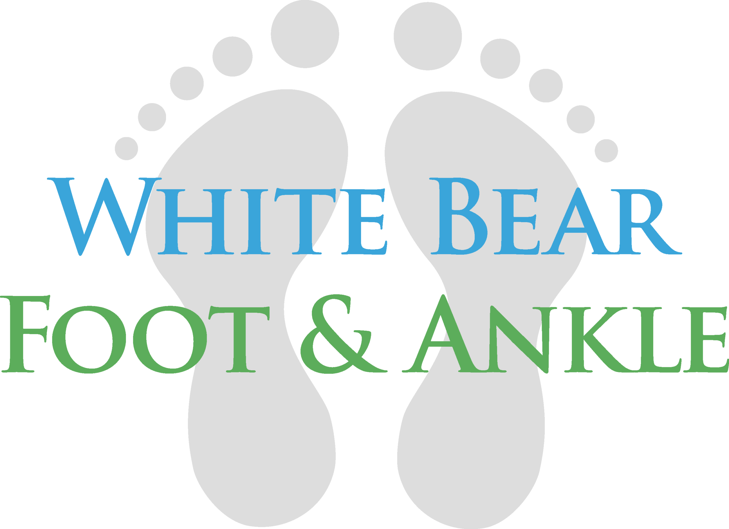 White Bear Foot and Ankle Logo with icon, transparent