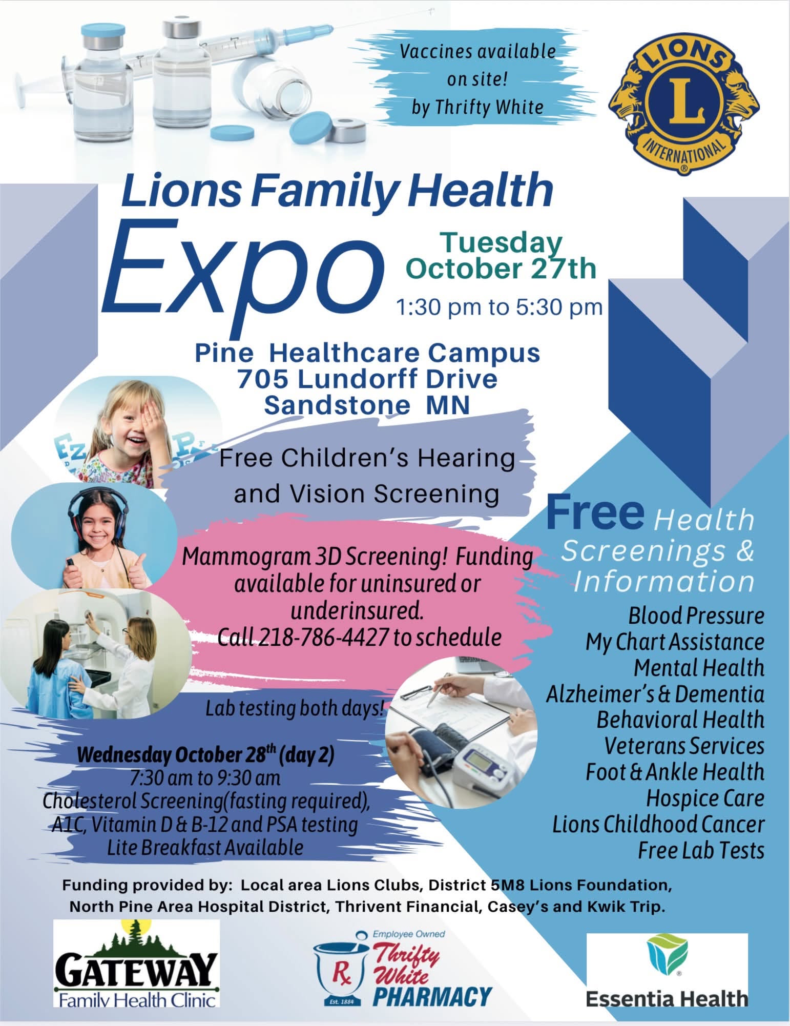 oct 2026 healthfair in sandstone